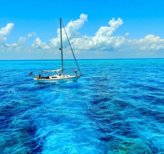 a sailboat in the ocean